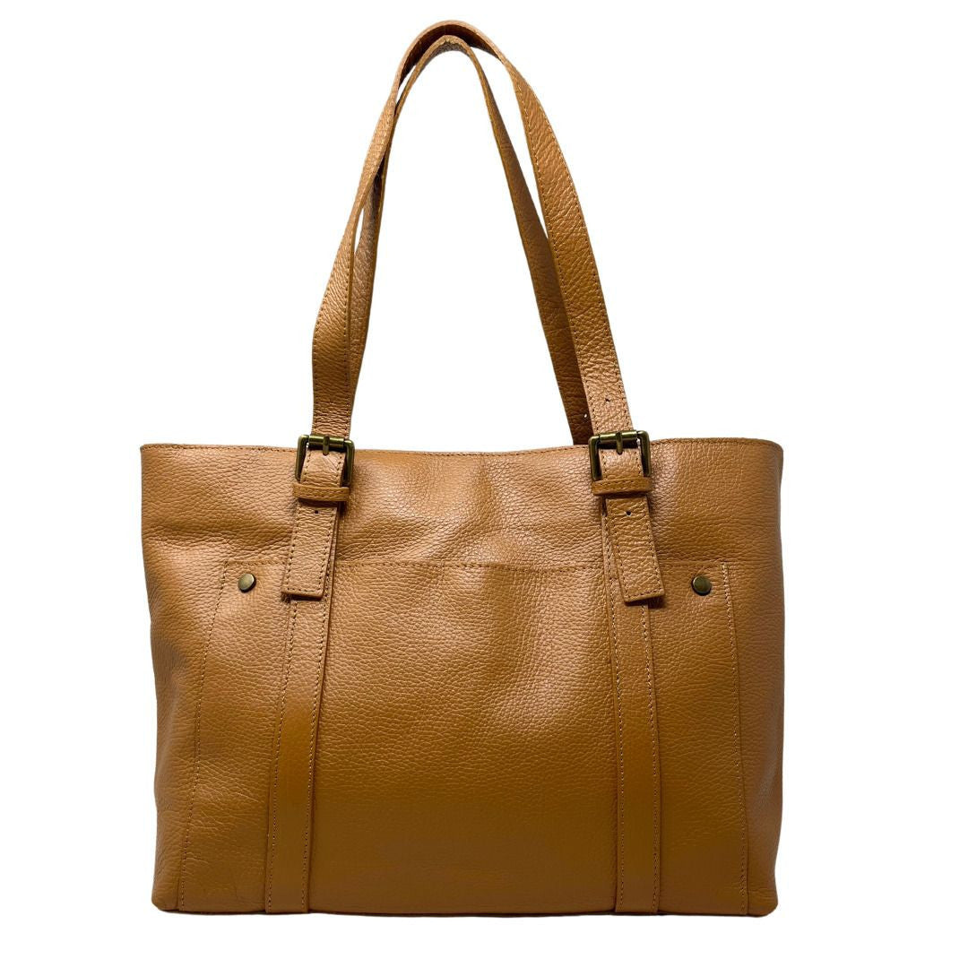 Sac cabas en cuir grainé TOKYO Camel