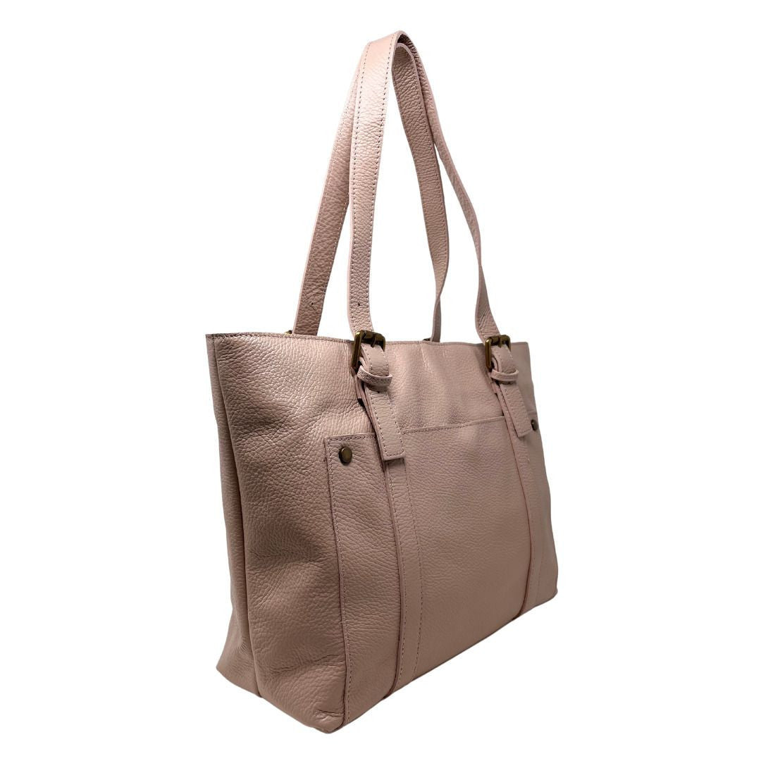 Sac cabas en cuir grainé TOKYO Rose nude