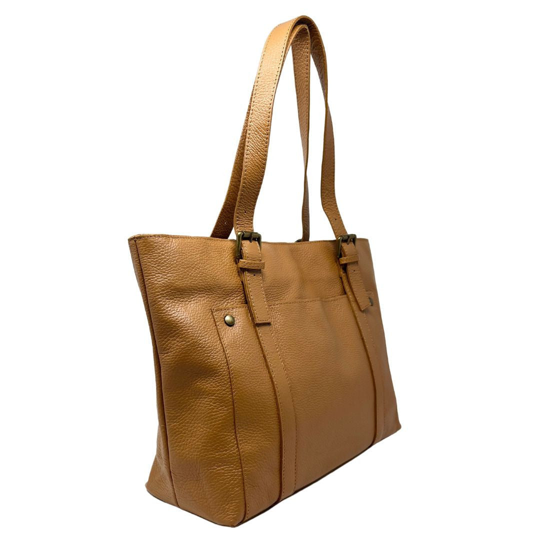 Sac cabas en cuir grainé TOKYO Camel