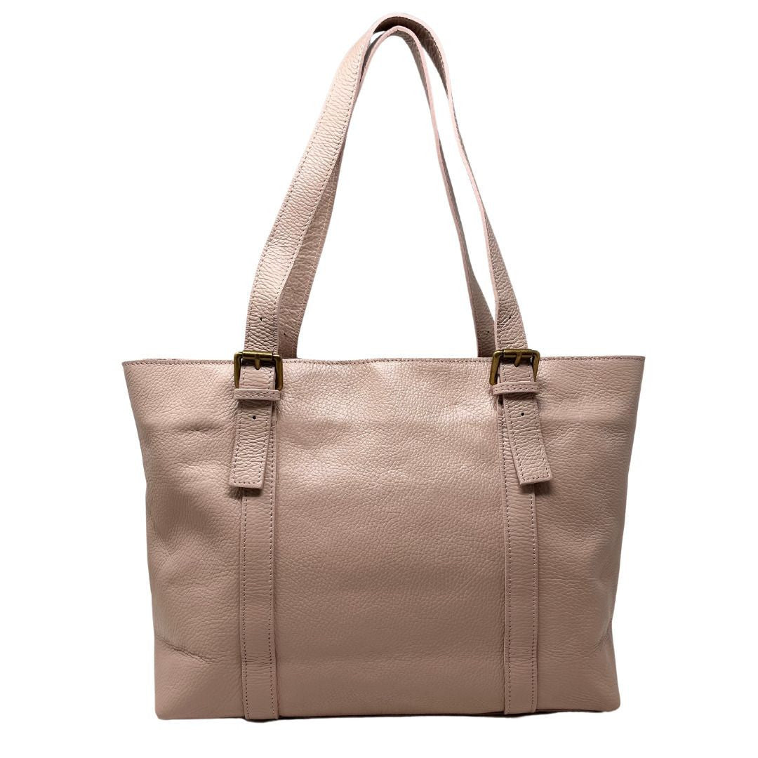 Sac cabas en cuir grainé TOKYO Rose nude