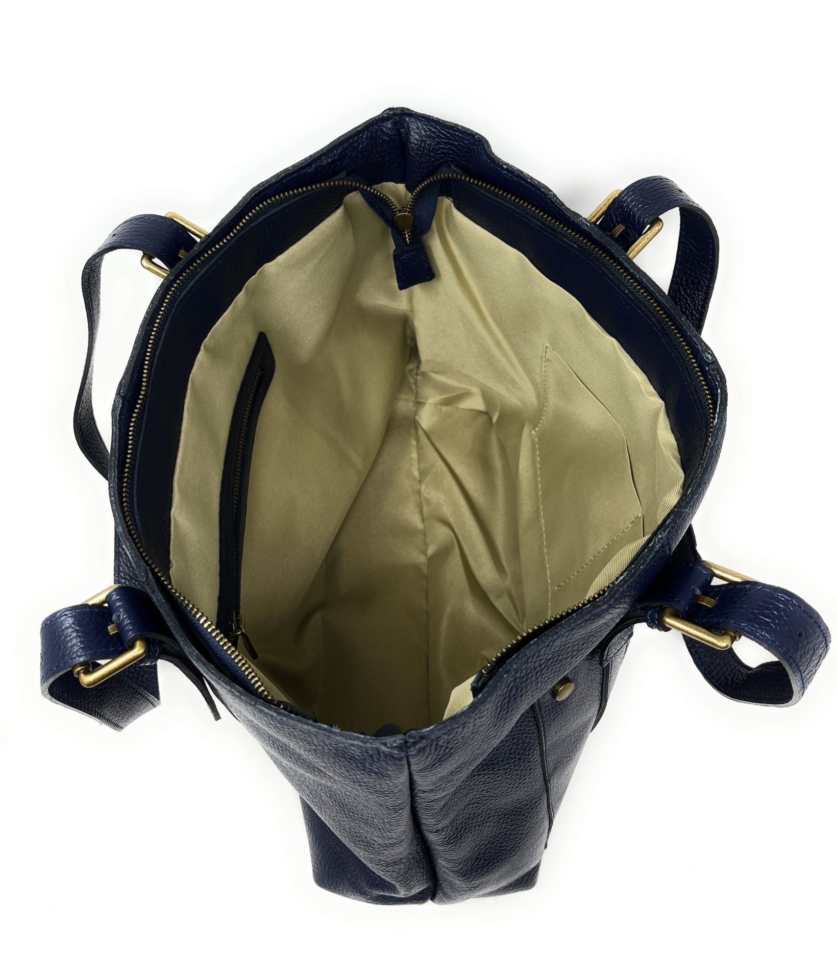 Sac cabas en cuir grainé TOKYO Bleu marine