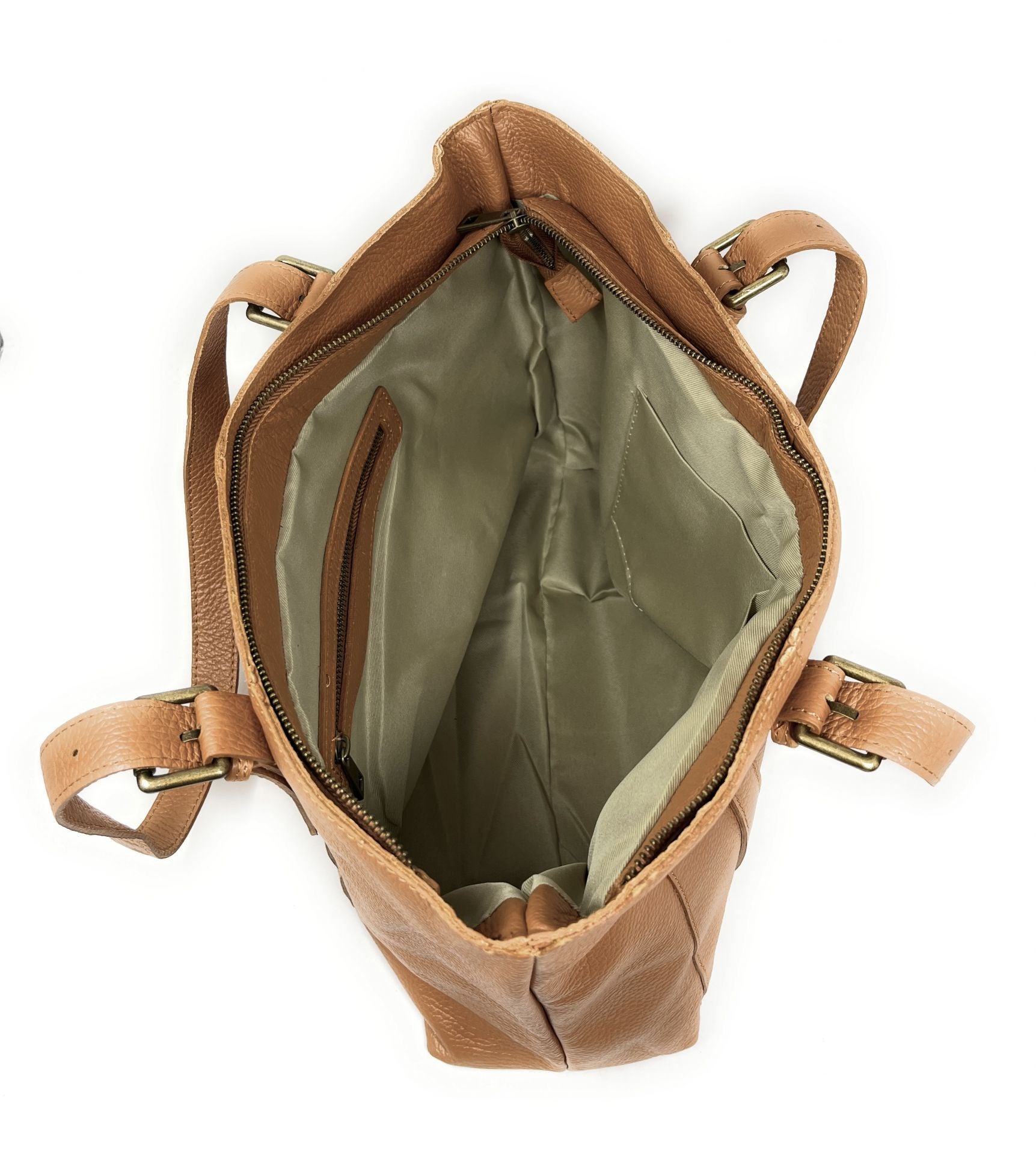 Sac cabas en cuir grainé TOKYO Camel