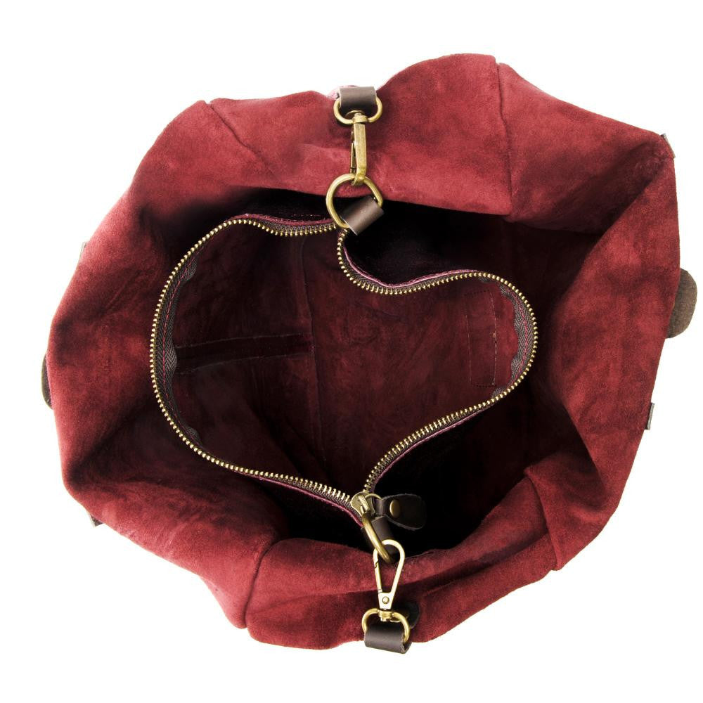Sac cabas en cuir irisé SILVER Framboise irisé