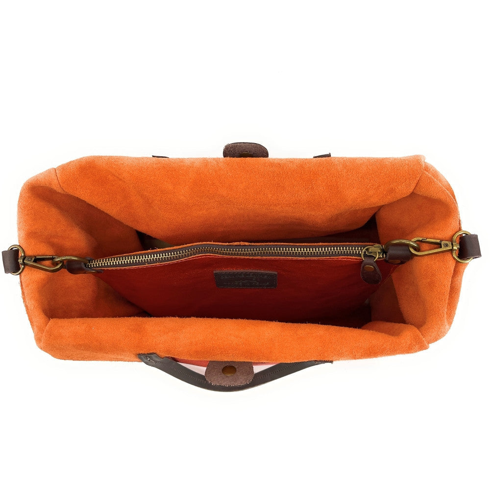 Sac cabas en cuir irisé SILVER Orange irisé