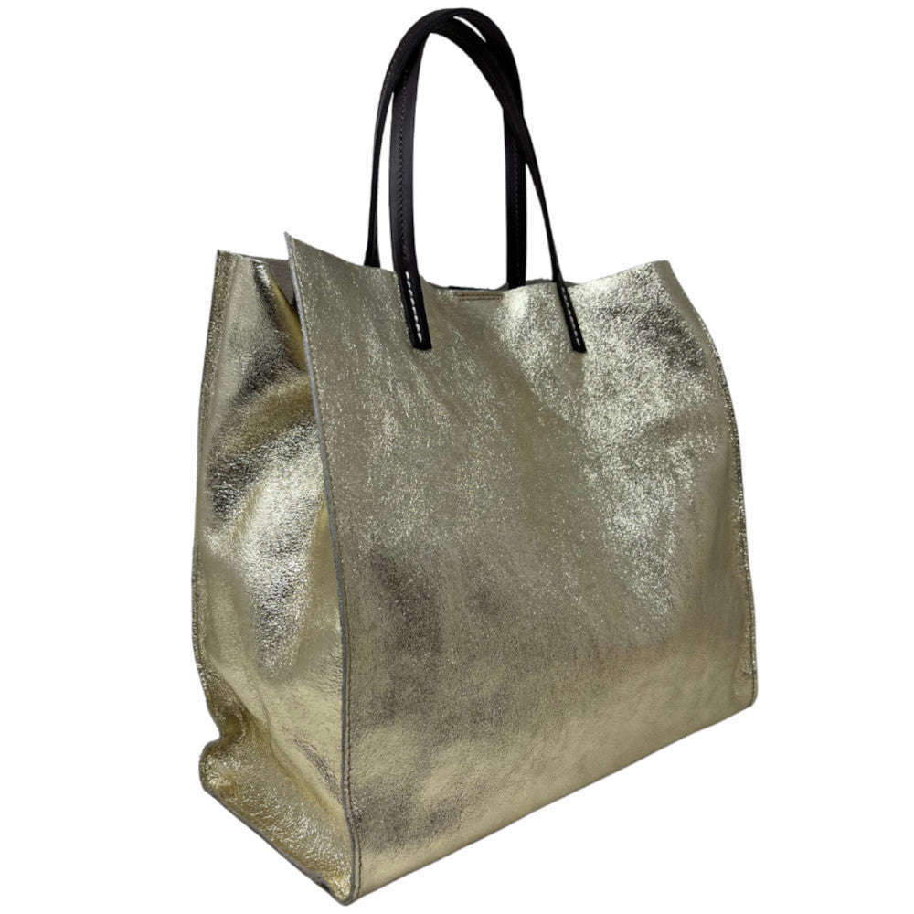 Sac cabas en cuir irisé SILVER Or vieilli