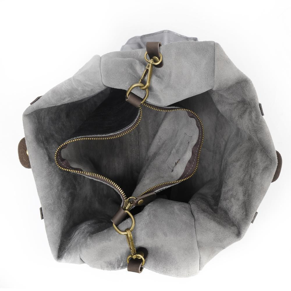 Sac cabas en cuir irisé SILVER Argent foncé