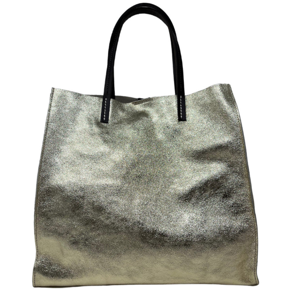 Sac cabas en cuir irisé SILVER Or vieilli