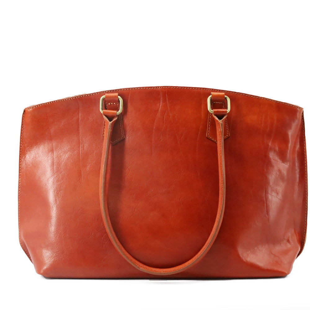 Grand sac cabas en cuir lisse GREENWICH Camel