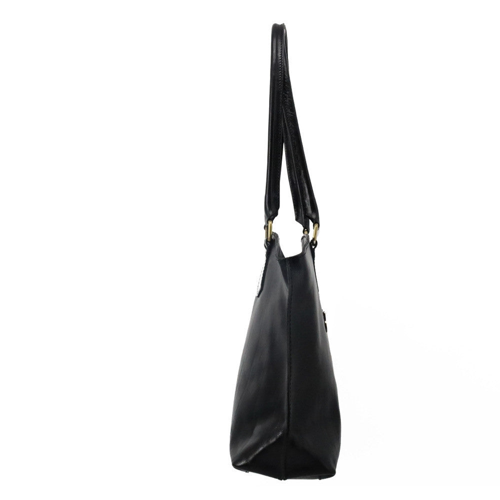 Grand sac cabas en cuir lisse GREENWICH Noir