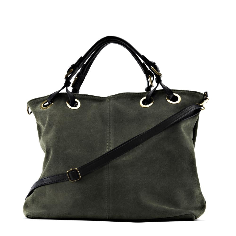 Sac cabas en croûte de cuir OPERA Kaki