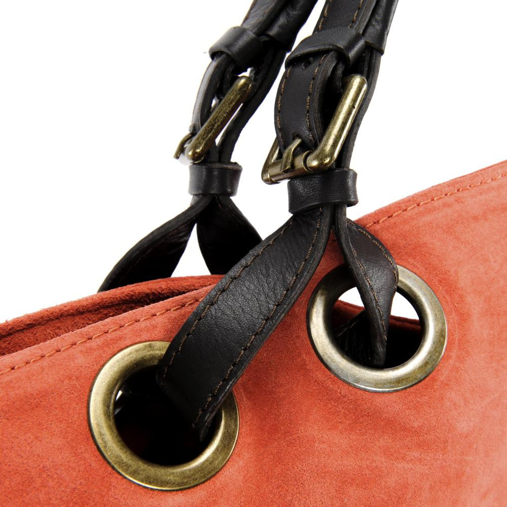 Sac cabas en croûte de cuir OPERA Rouge brique