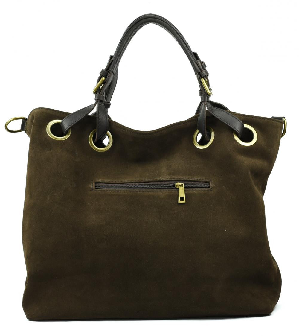 Sac cabas en croûte de cuir OPERA Chocolat