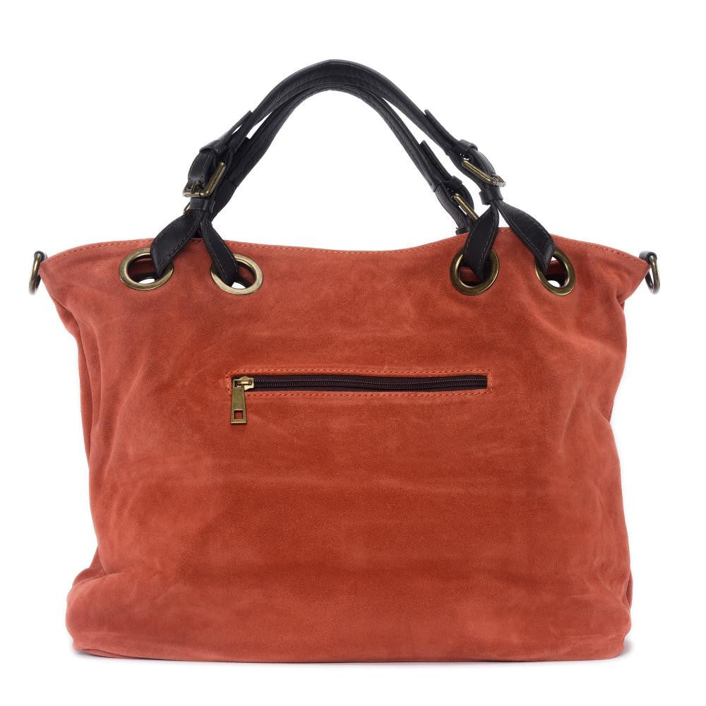 Sac cabas en croûte de cuir OPERA Rouge brique
