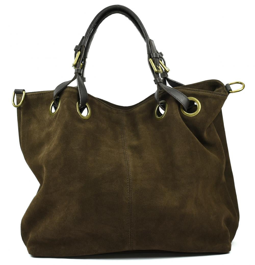 Sac cabas en croûte de cuir OPERA Chocolat