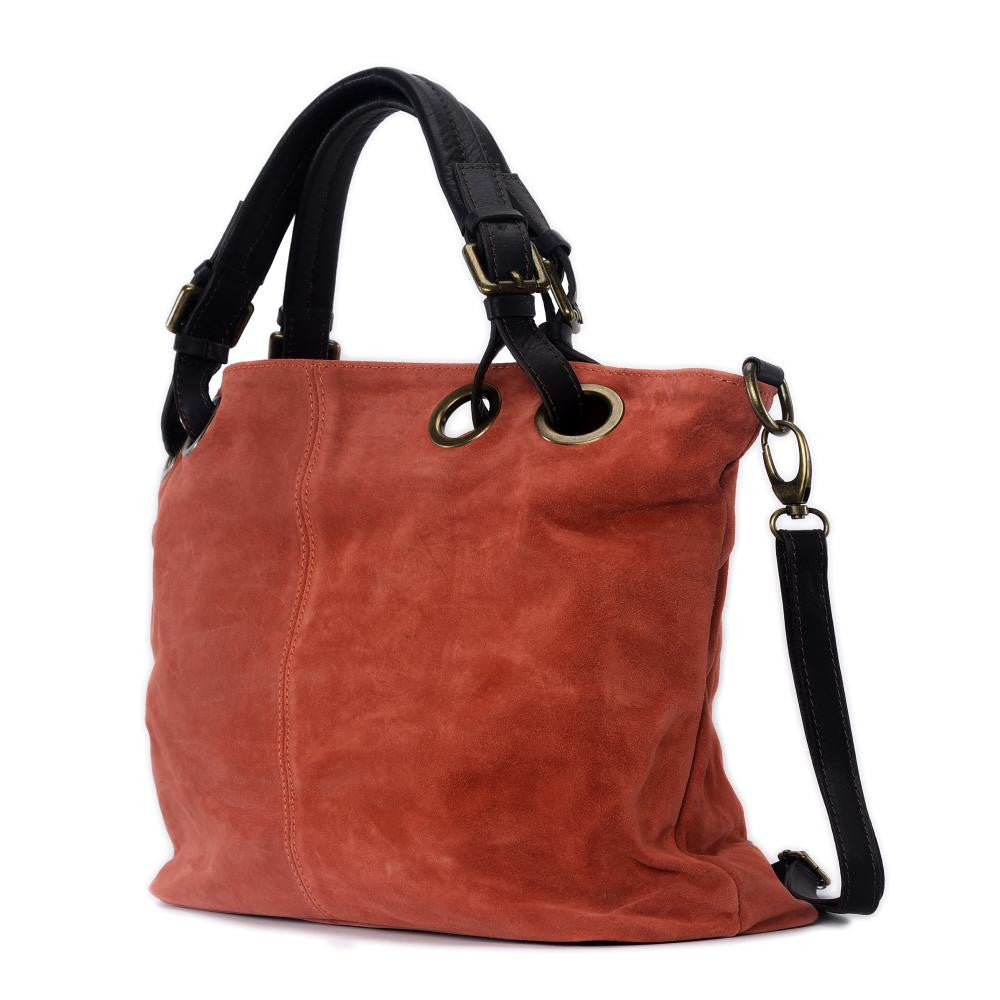 Sac cabas en croûte de cuir OPERA Rouge brique