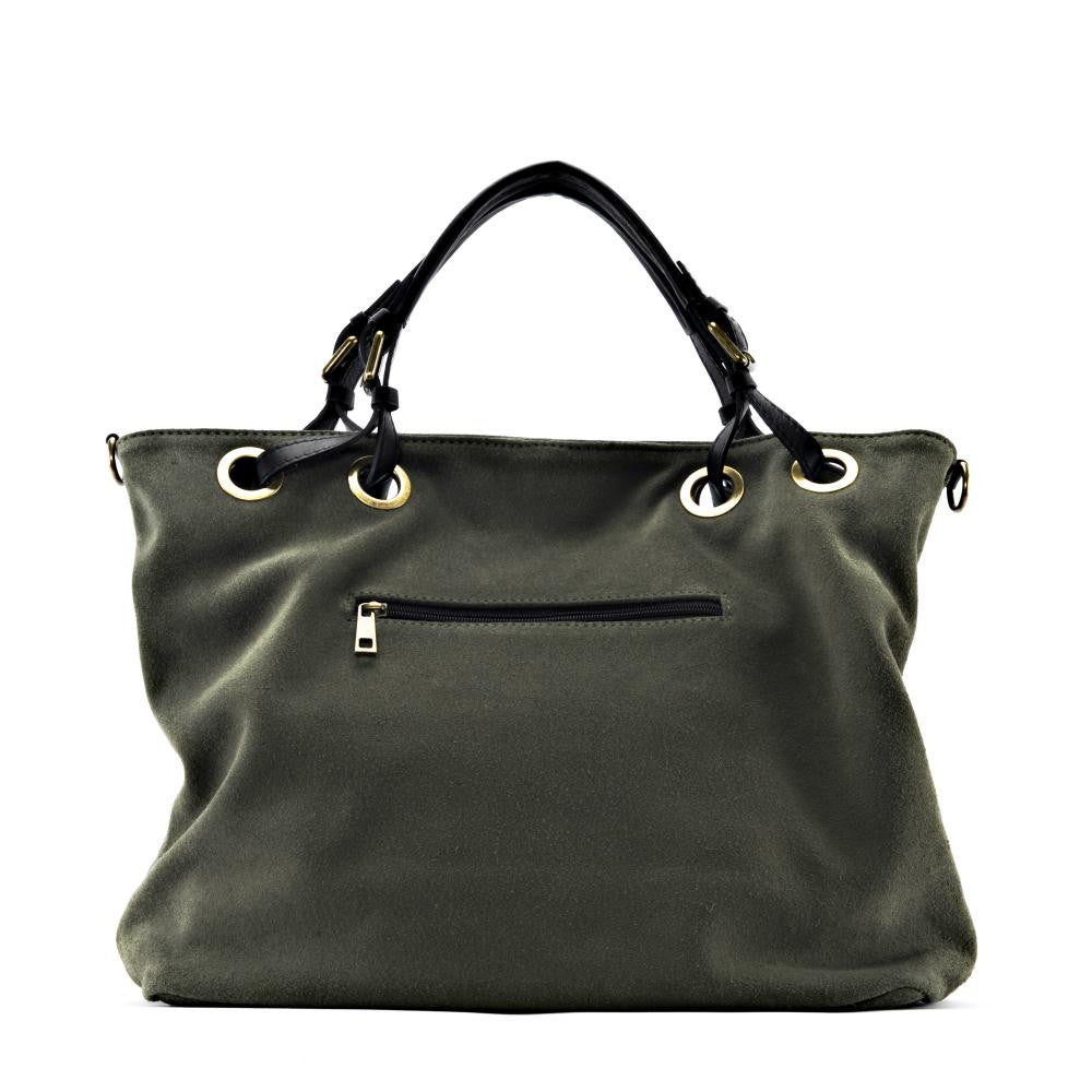 Sac cabas en croûte de cuir OPERA Kaki
