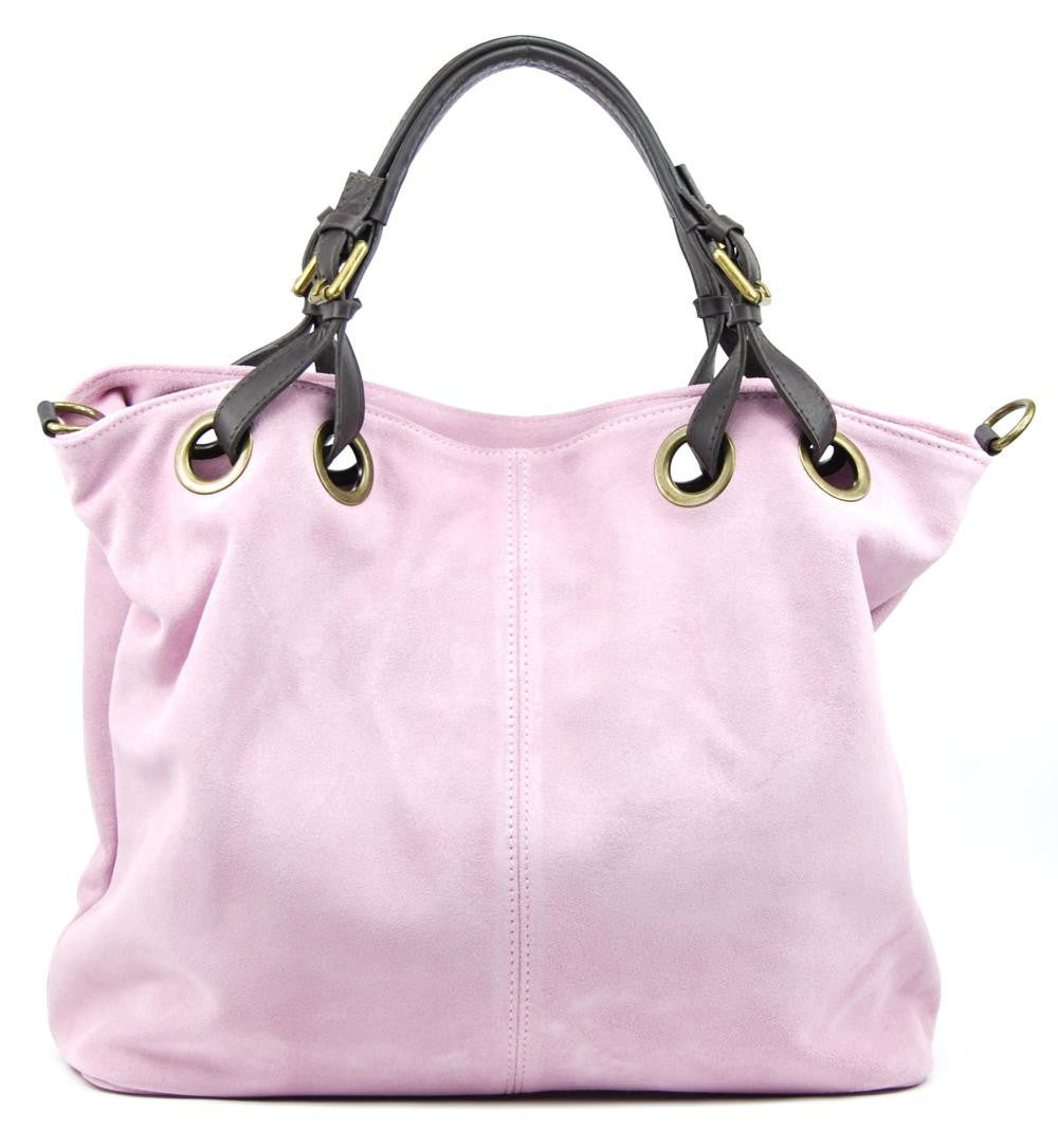 Sac cabas en croûte de cuir OPERA Rose intense
