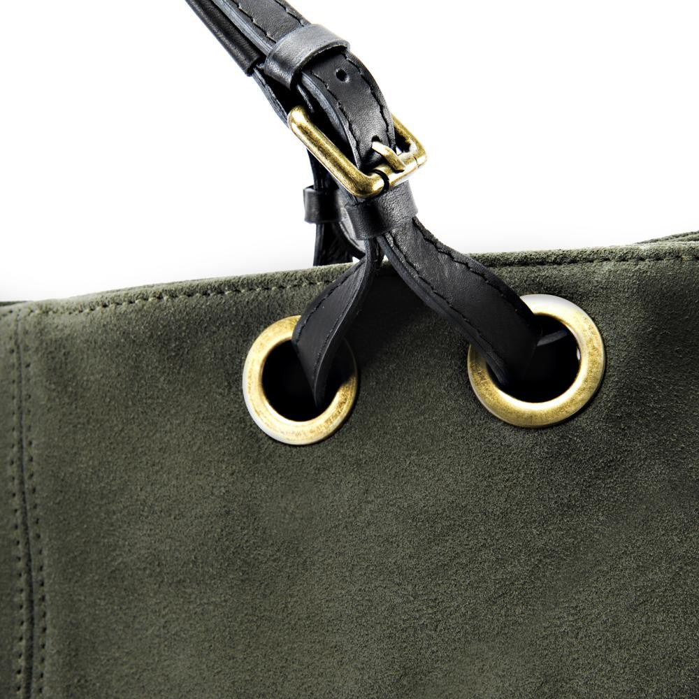 Sac cabas en croûte de cuir OPERA Kaki