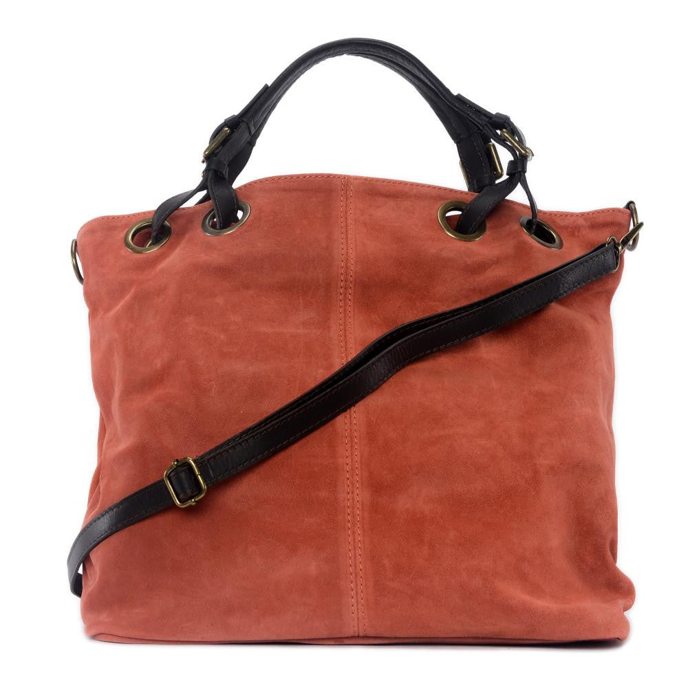 Sac cabas en croûte de cuir OPERA Rouge brique