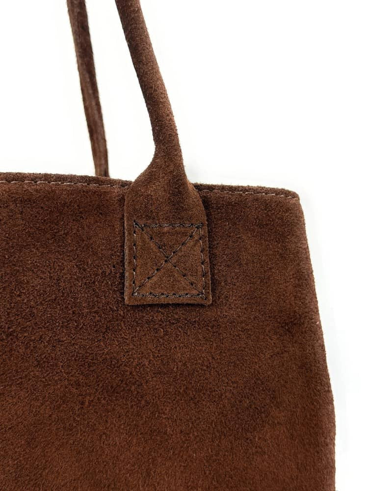 Sac cabas en croûte de cuir SASHA Chocolat