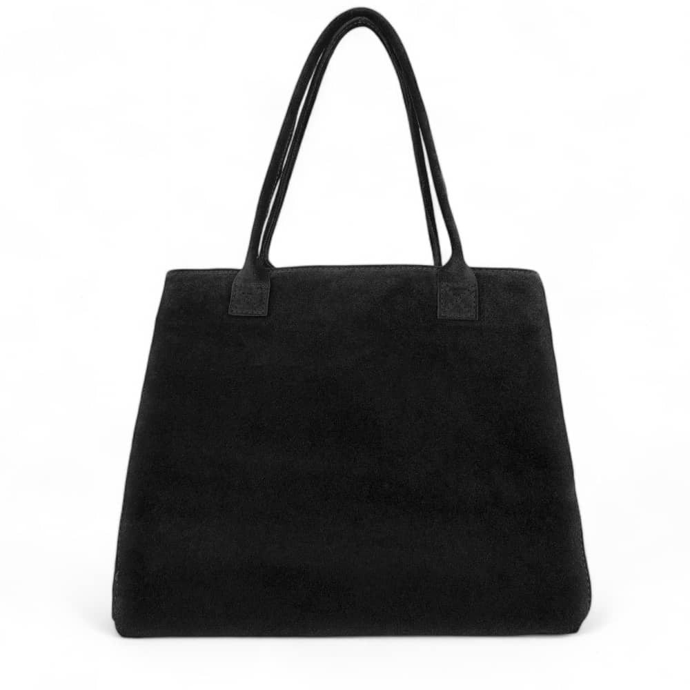 Sac cabas en croûte de cuir SASHA Noir