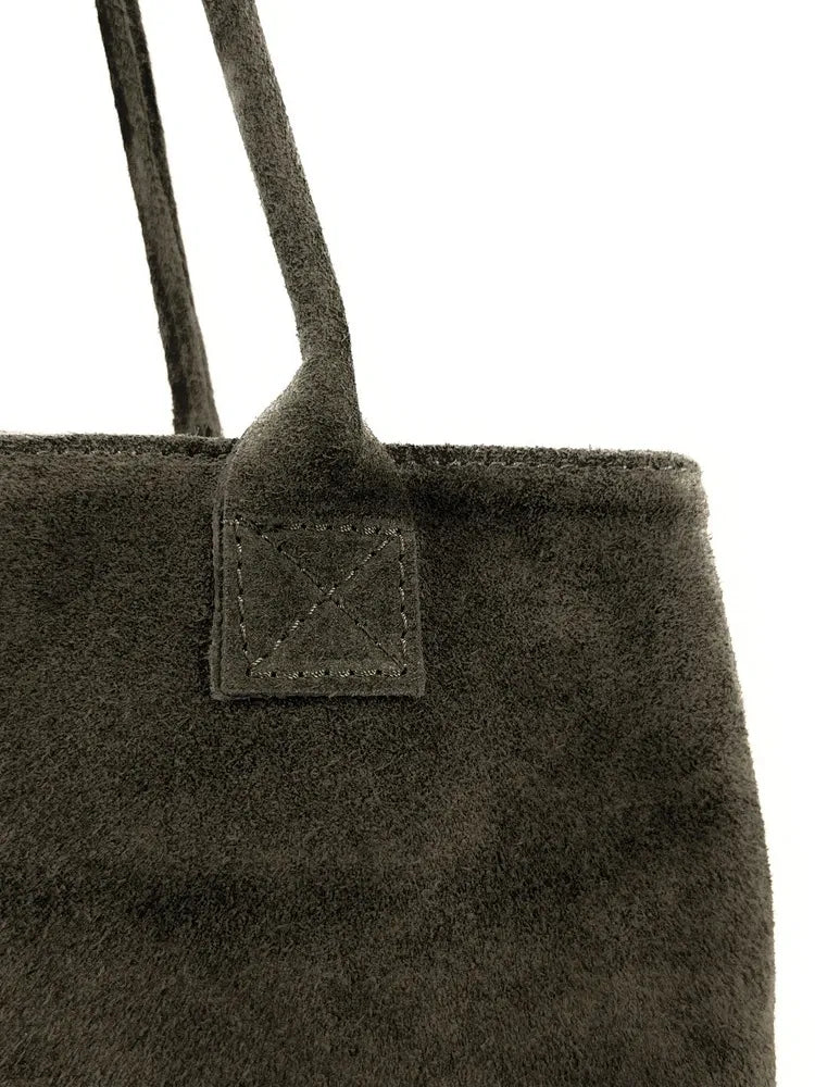 Sac cabas en croûte de cuir SASHA Kaki