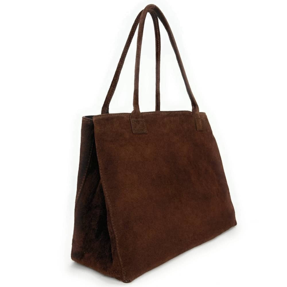 Sac cabas en croûte de cuir SASHA Chocolat