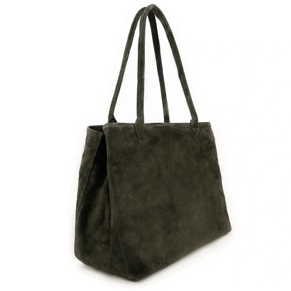 Sac cabas en croûte de cuir SASHA Kaki