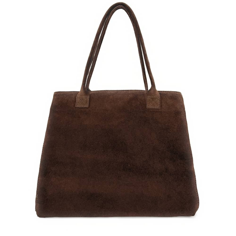 Sac cabas en croûte de cuir SASHA Chocolat