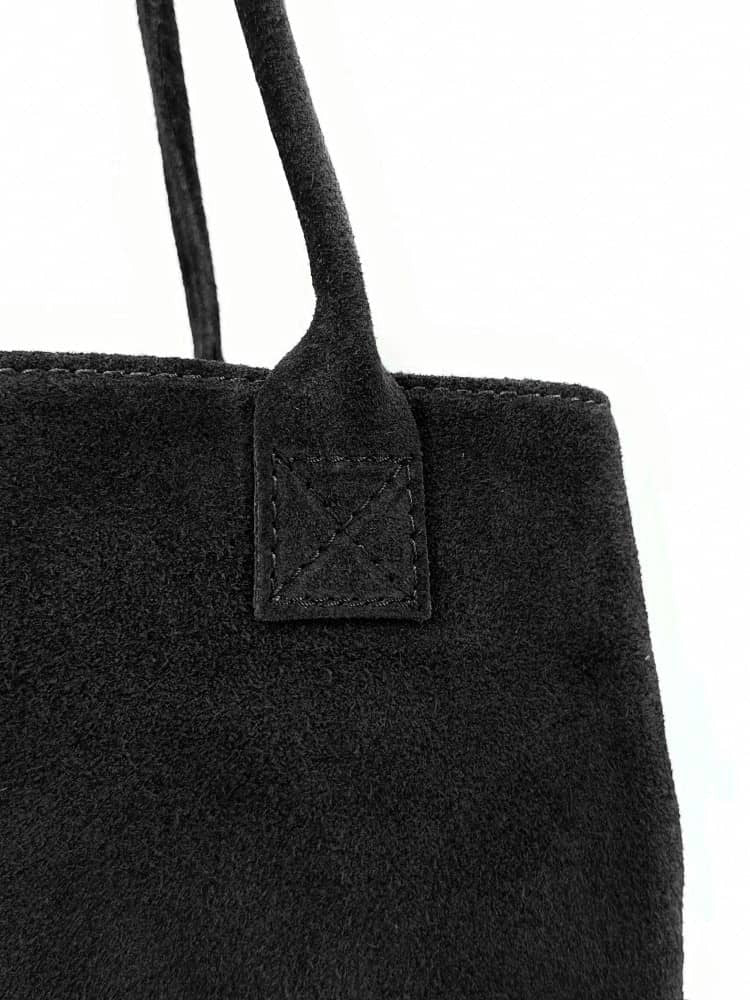 Sac cabas en croûte de cuir SASHA Noir