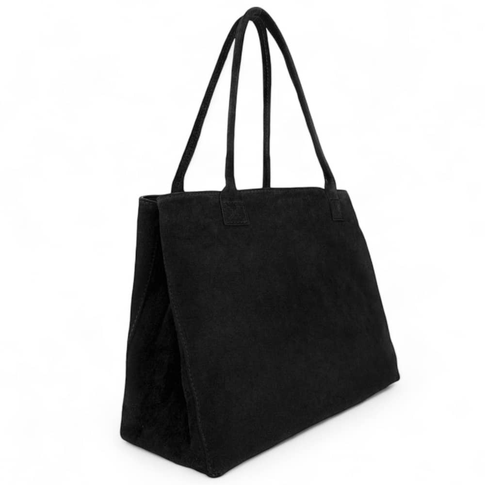 Sac cabas en croûte de cuir SASHA Noir