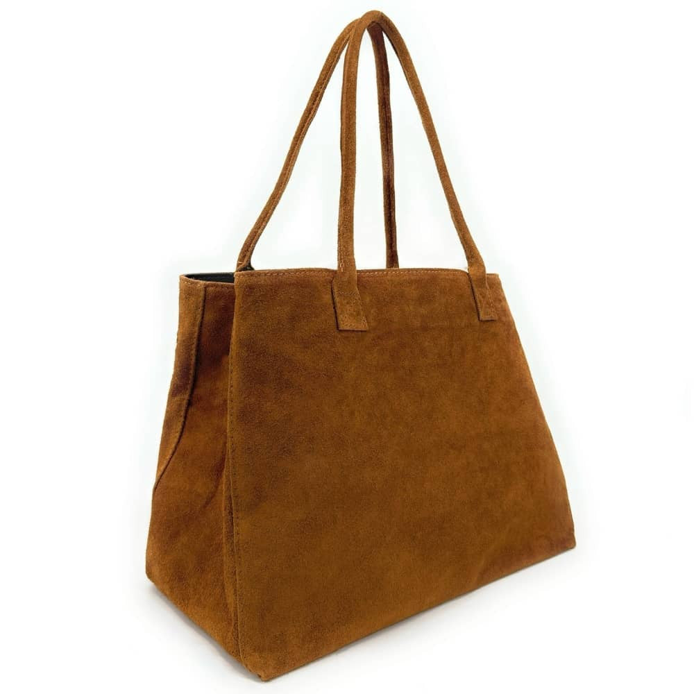 Sac cabas en croûte de cuir SASHA Camel