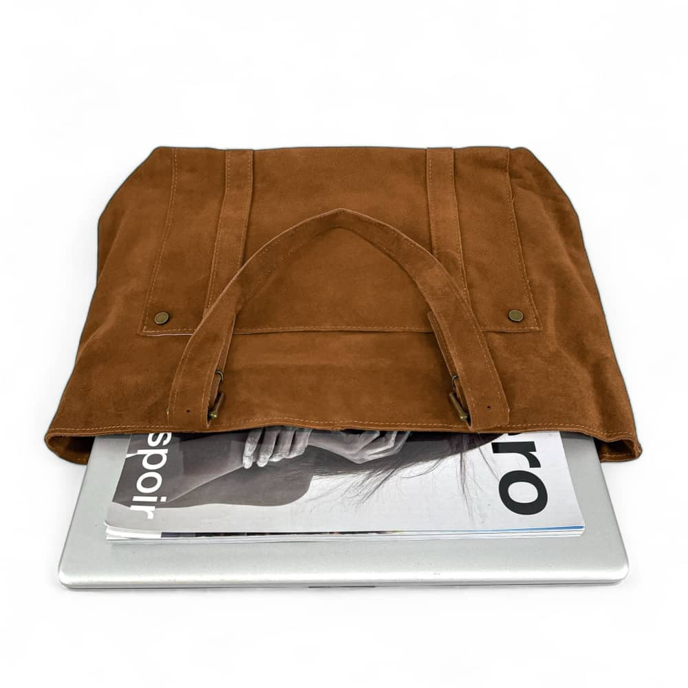 Sac cabas en croûte de cuir TOKYO Camel