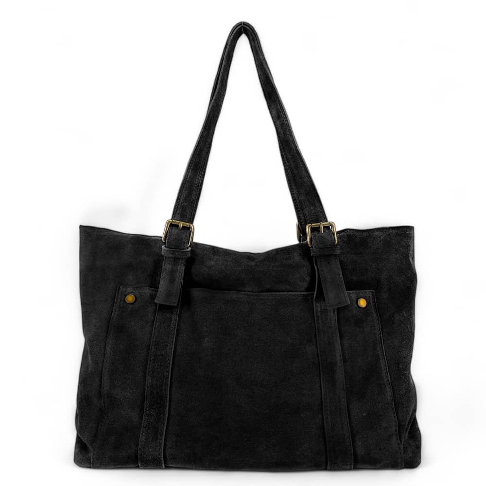 Sac cabas en croûte de cuir TOKYO Noir