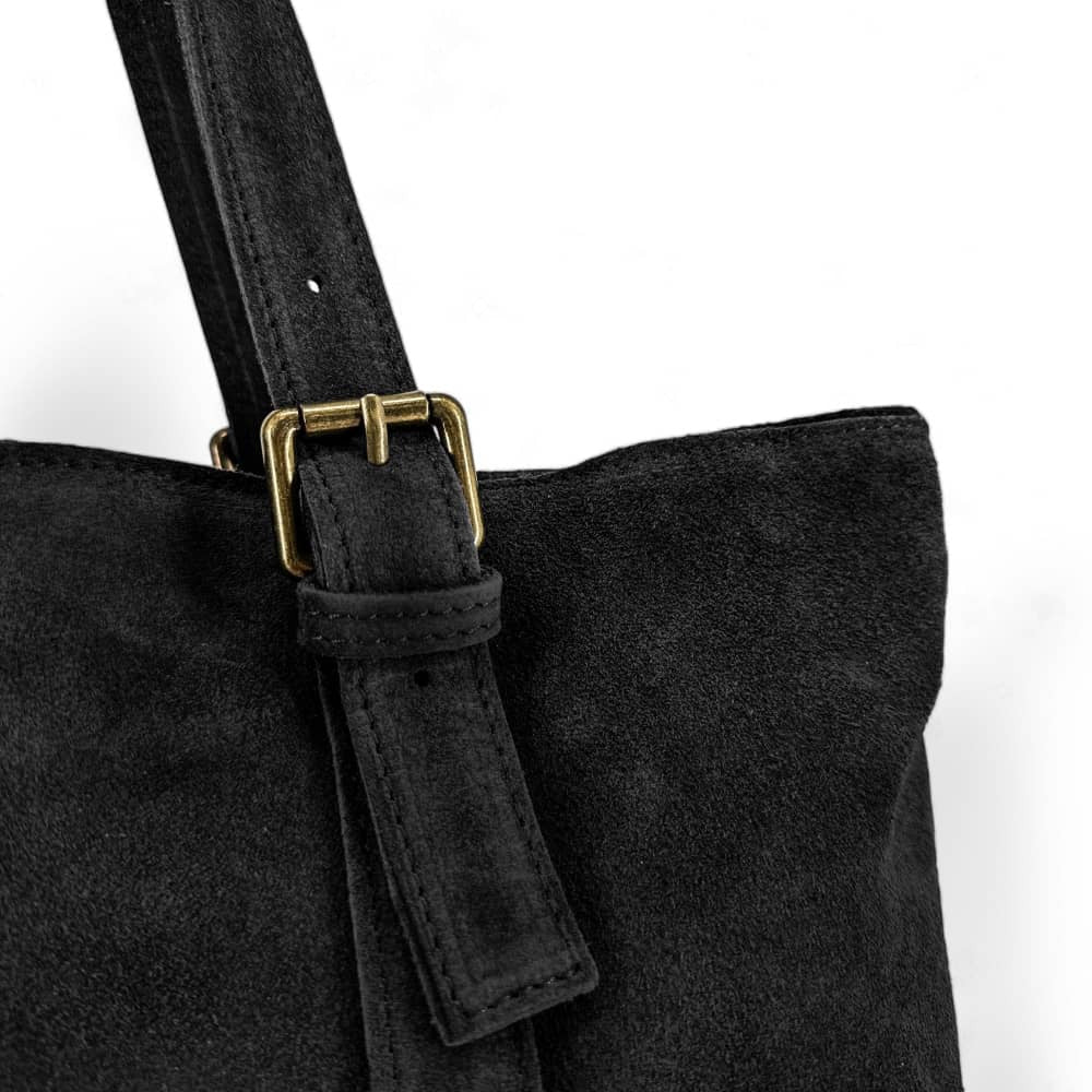 Sac cabas en croûte de cuir TOKYO Noir
