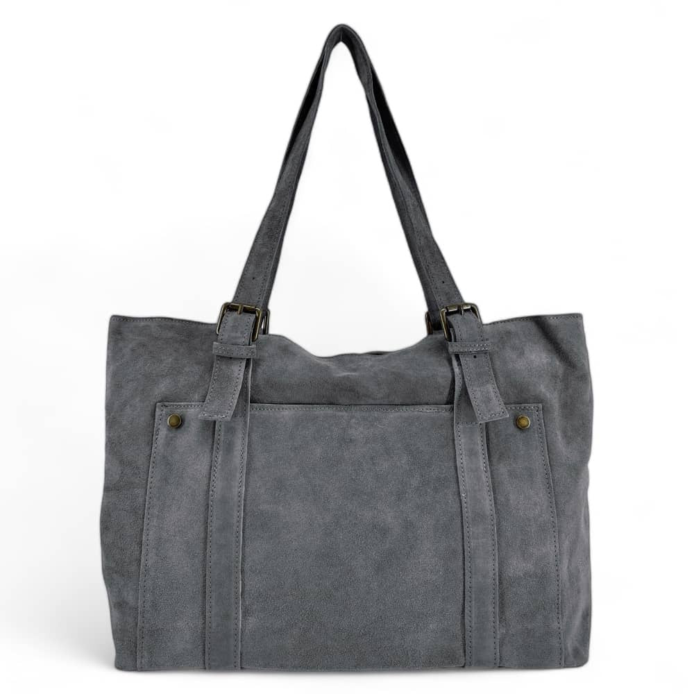 Sac cabas en croûte de cuir TOKYO Gris pigeon