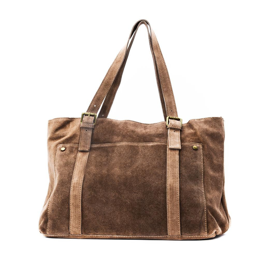 Sac cabas en croûte de cuir TOKYO Taupe