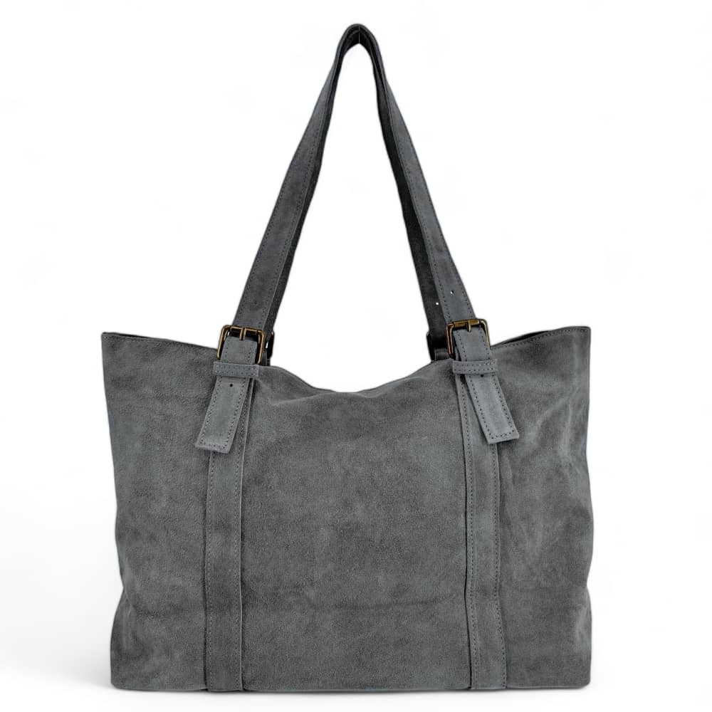 Sac cabas en croûte de cuir TOKYO Gris pigeon
