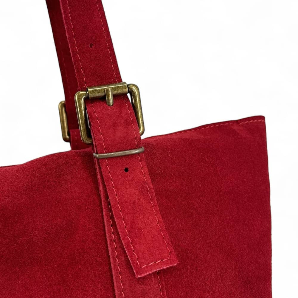 Sac cabas en croûte de cuir TOKYO Rouge garance