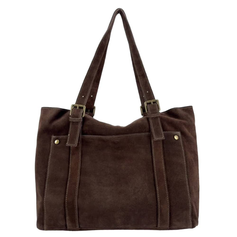 Sac cabas en croûte de cuir TOKYO Chocolat