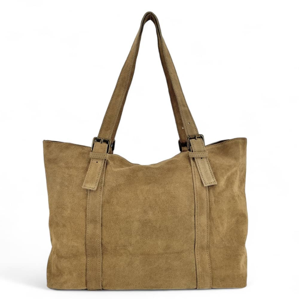 Sac cabas en croûte de cuir TOKYO Taupe clair
