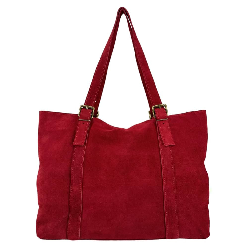 Sac cabas en croûte de cuir TOKYO Rouge garance