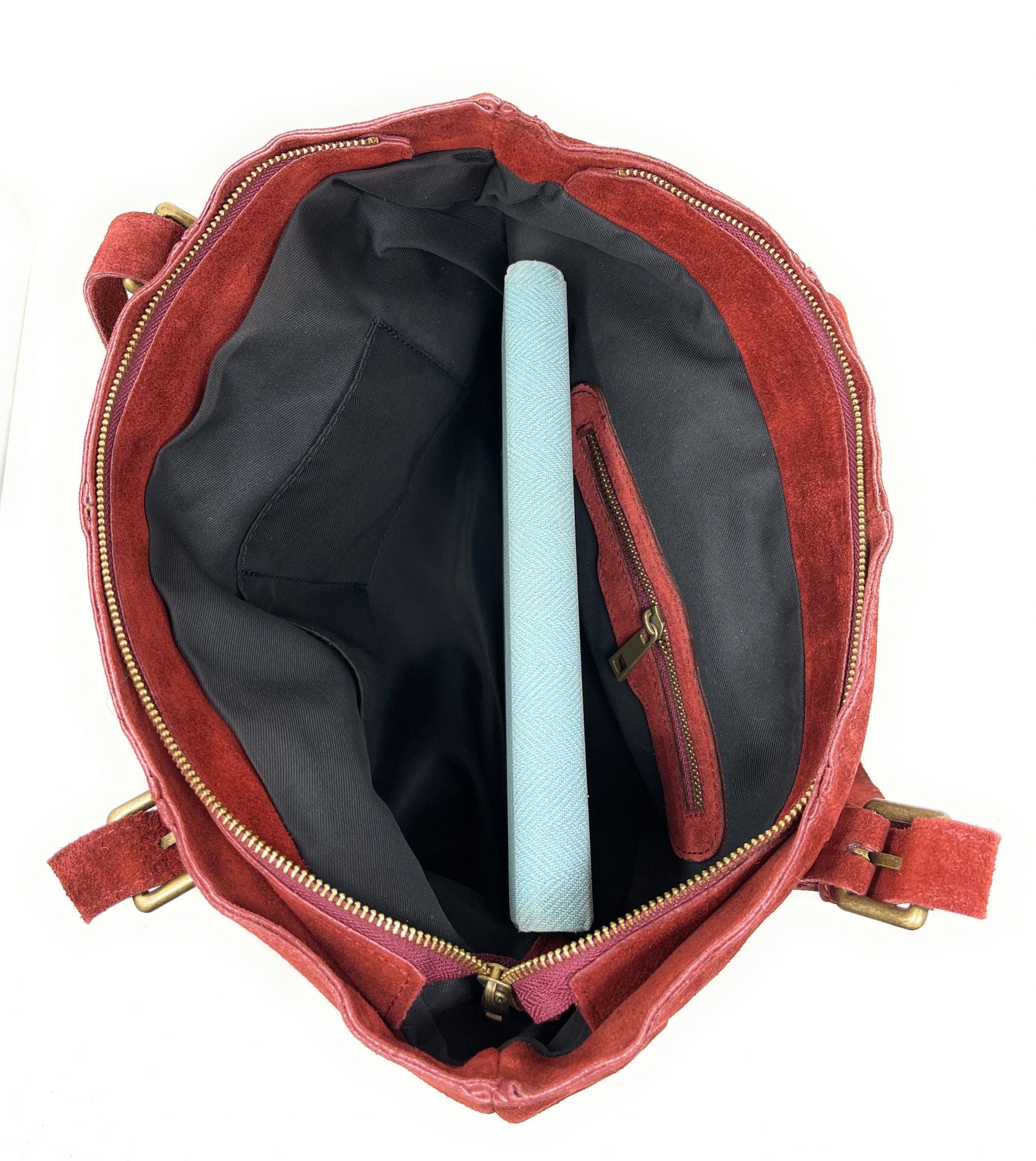 Sac cabas en croûte de cuir TOKYO Rouge foncé