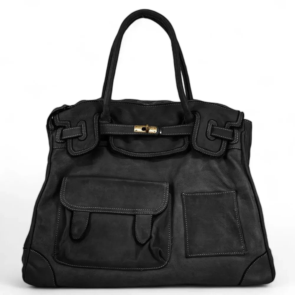 Sac cabas en cuir vintage MISS ELOISE Noir
