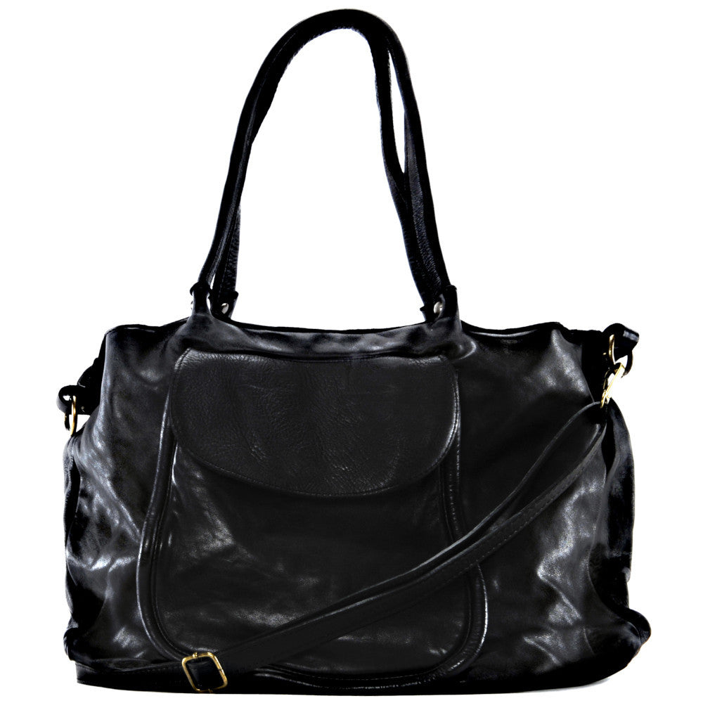Sac cabas en cuir vintage MISS OH Noir