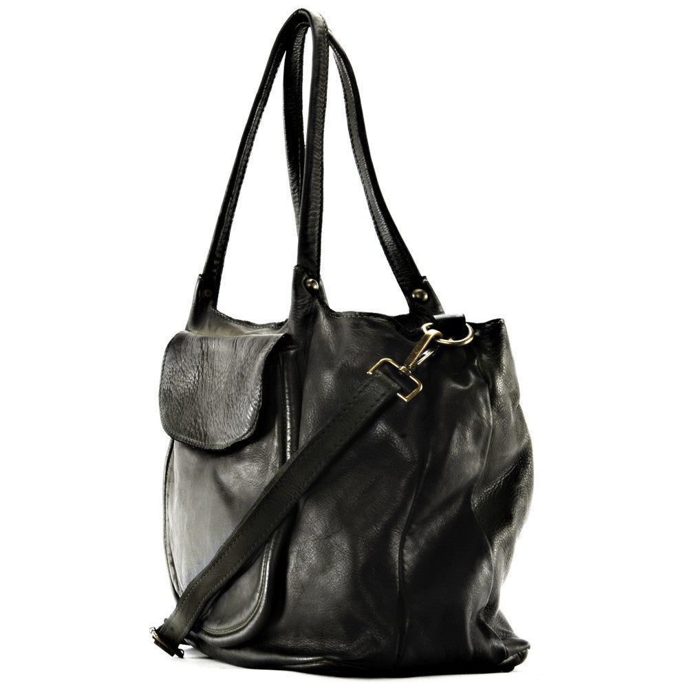 Sac cabas en cuir vintage MISS OH Kaki