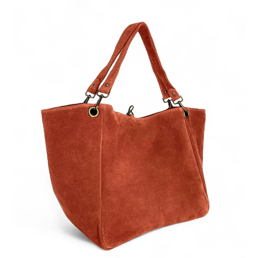 Sac cabas en croûte de cuir WOODLAND M81 Rouge brique