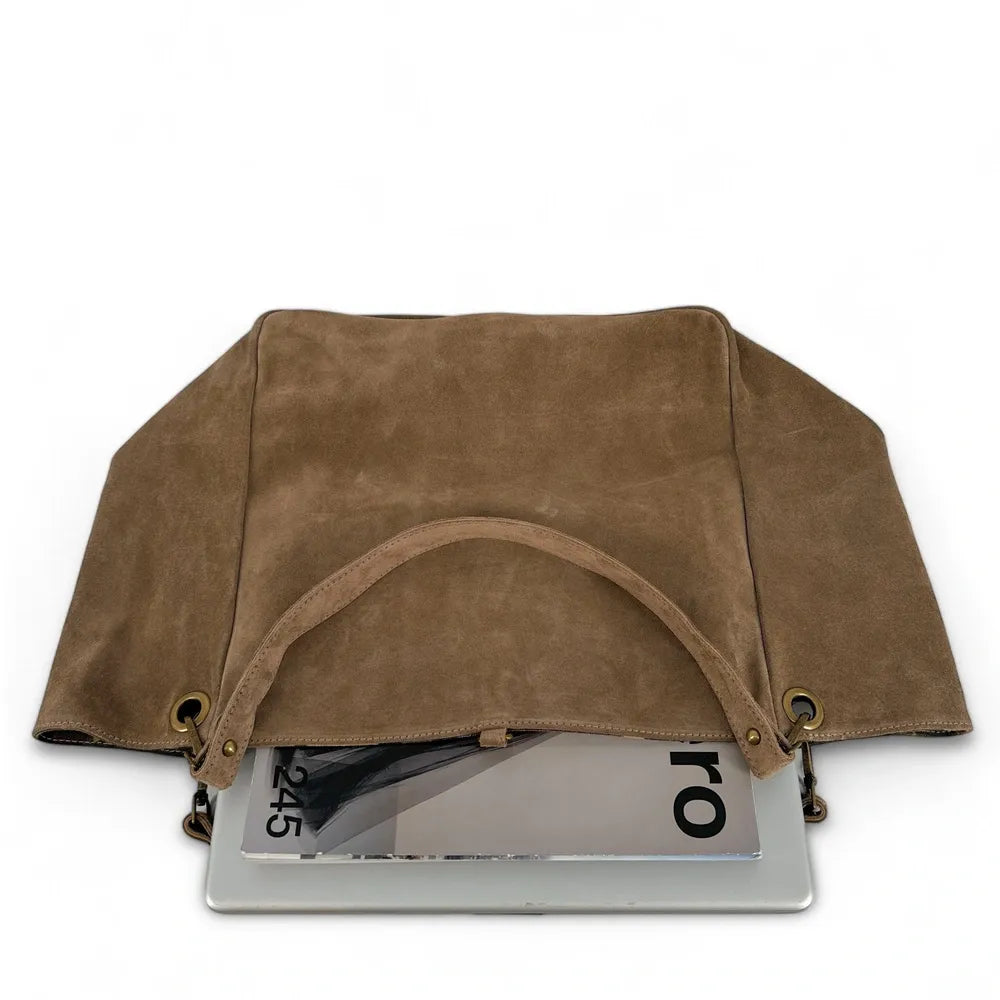 Sac cabas en croûte de cuir WOODLAND M81 Taupe