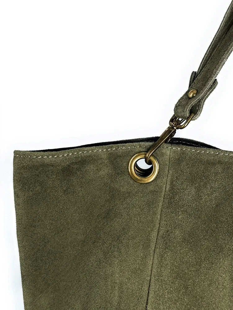 Sac cabas en croûte de cuir WOODLAND M81 Kaki