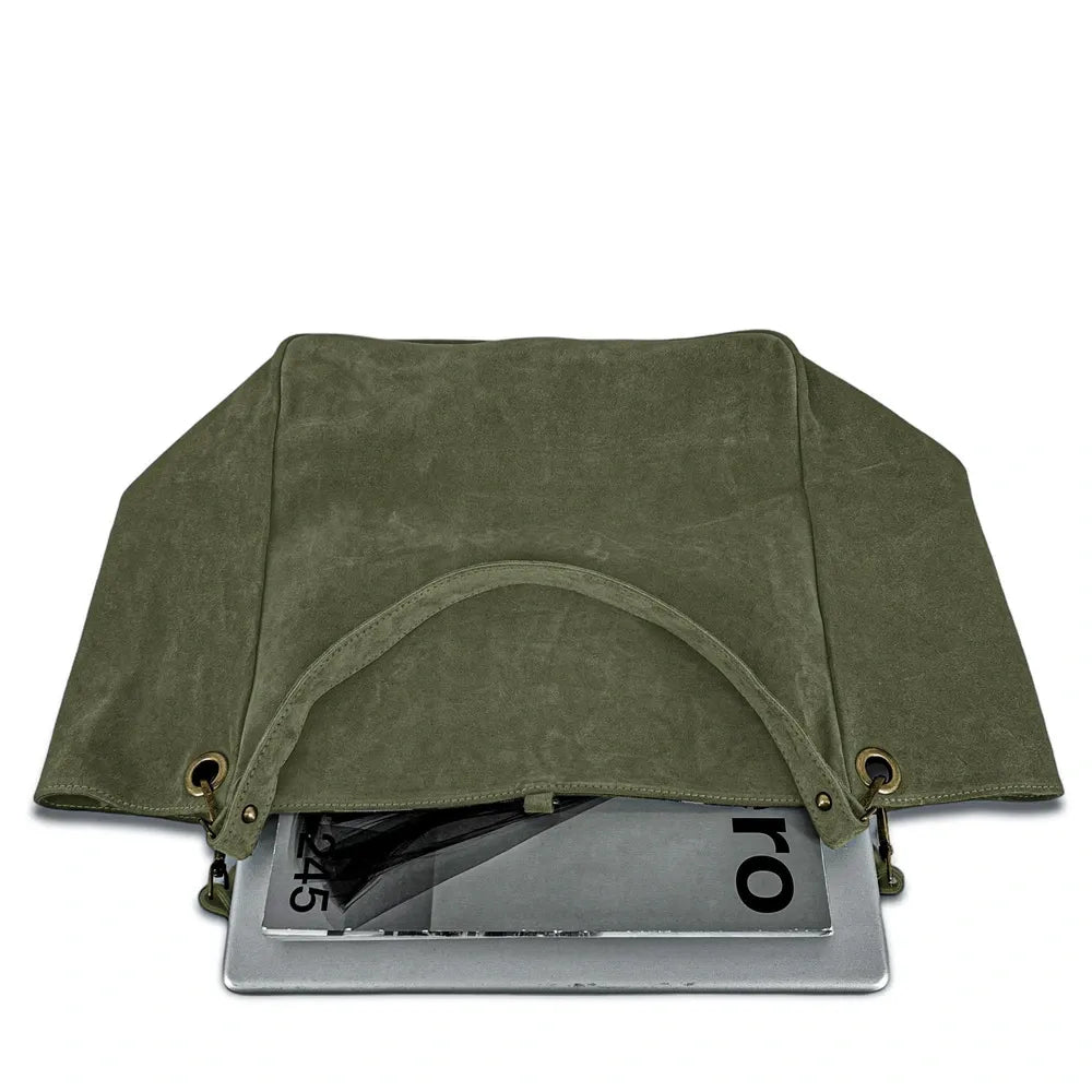 Sac cabas en croûte de cuir WOODLAND M81 Kaki